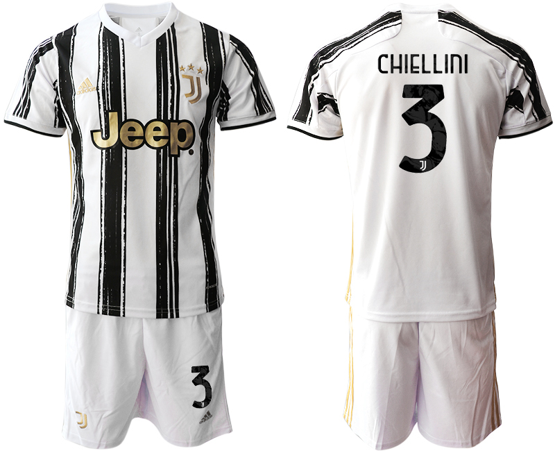 Men 2020-2021 club Juventus home #3 white black Soccer Jerseys
